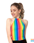 Adult Rainbow Stripe Halter Neck Top