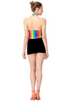 Adult Rainbow Stripe Halter Neck Top