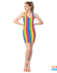 Adult Rainbow Stripe Tank Dress