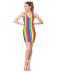 Adult Rainbow Stripe Tank Dress
