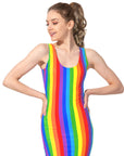 Adult Rainbow Stripe Tank Dress