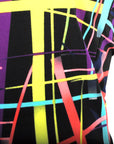 Neon Stripe 80s Pattern Leotard