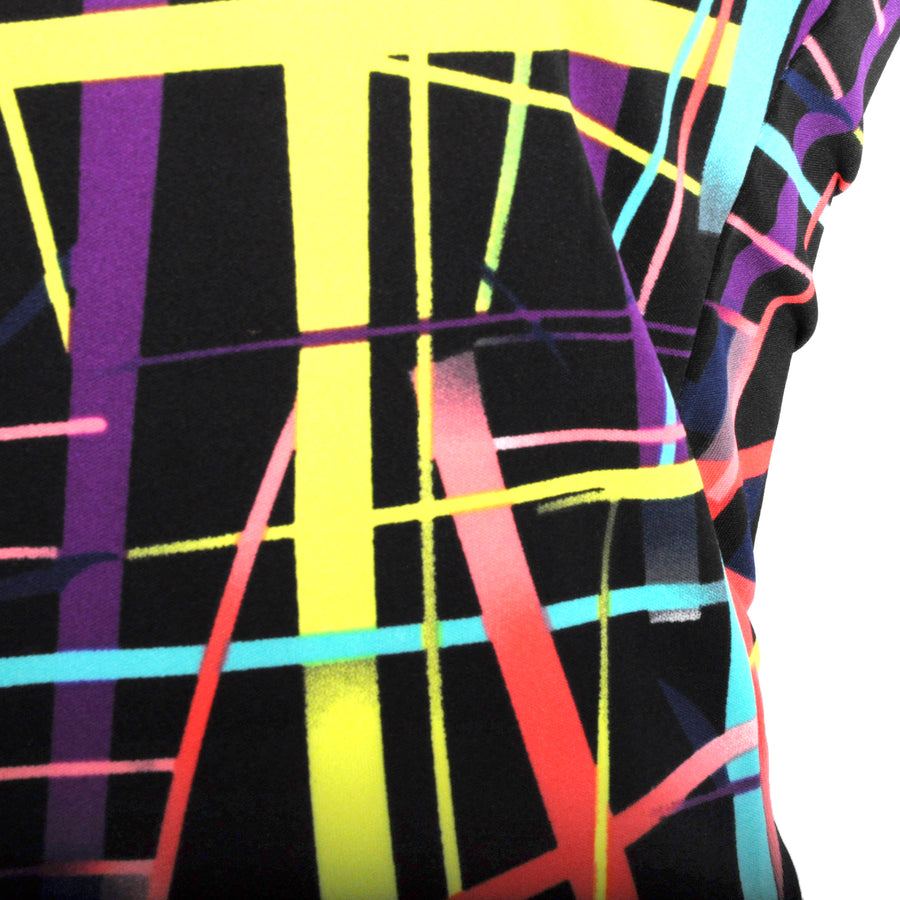 Neon Stripe 80s Pattern Leotard