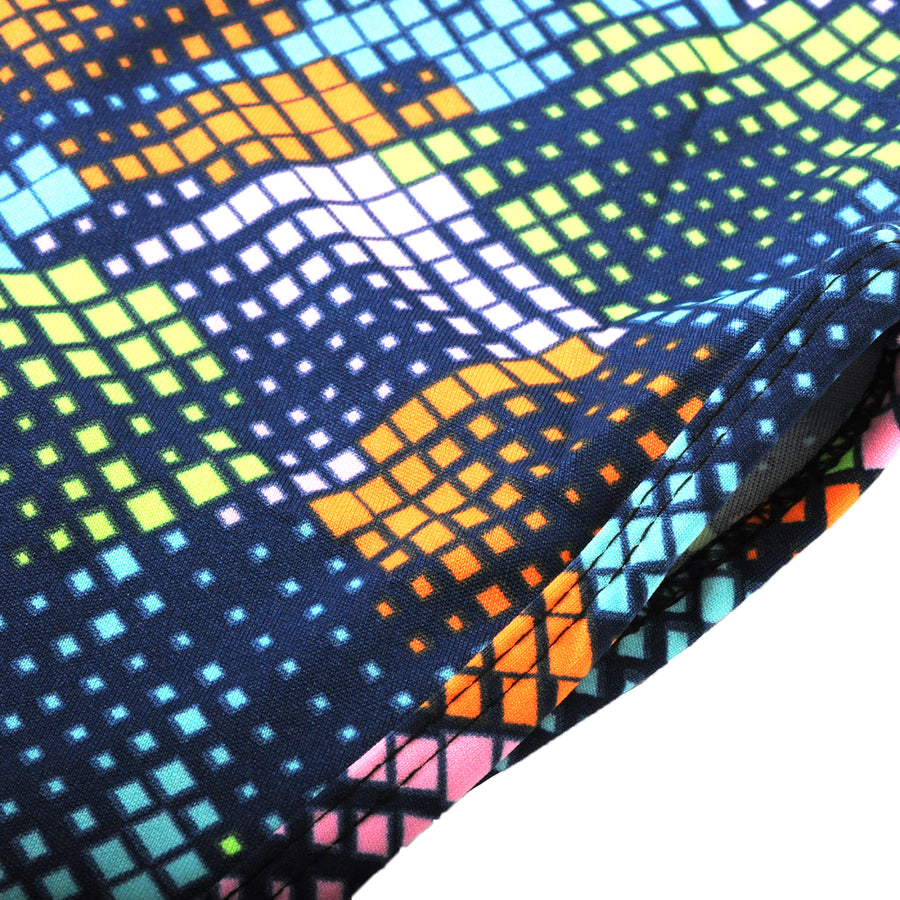 Neon Grid 80s Pattern Leotard