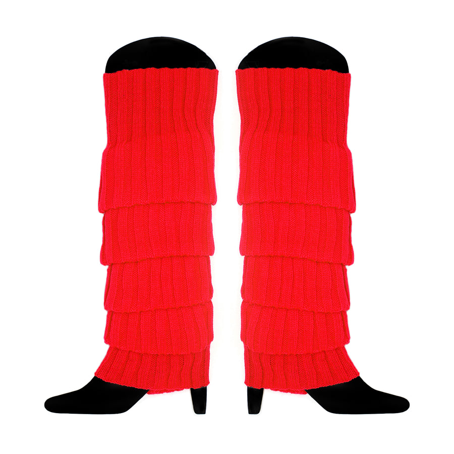 Red Chunky Knit Leg Warmer