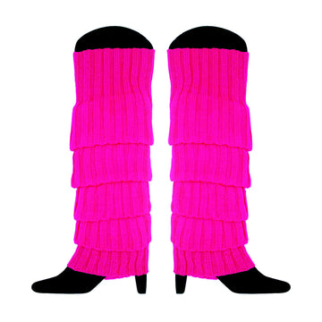 Hot Pink Chunky Knit Leg Warmer