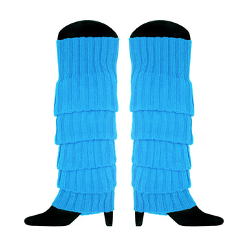 Blue Chunky Knit Leg Warmer