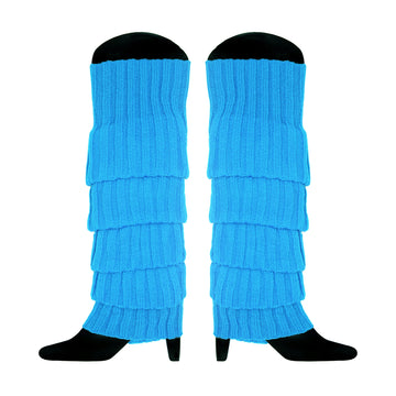 Blue Chunky Knit Leg Warmer