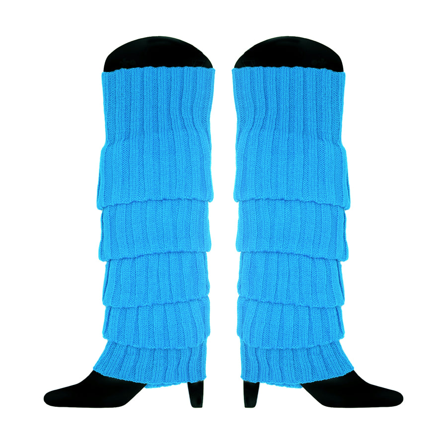 Blue Chunky Knit Leg Warmer