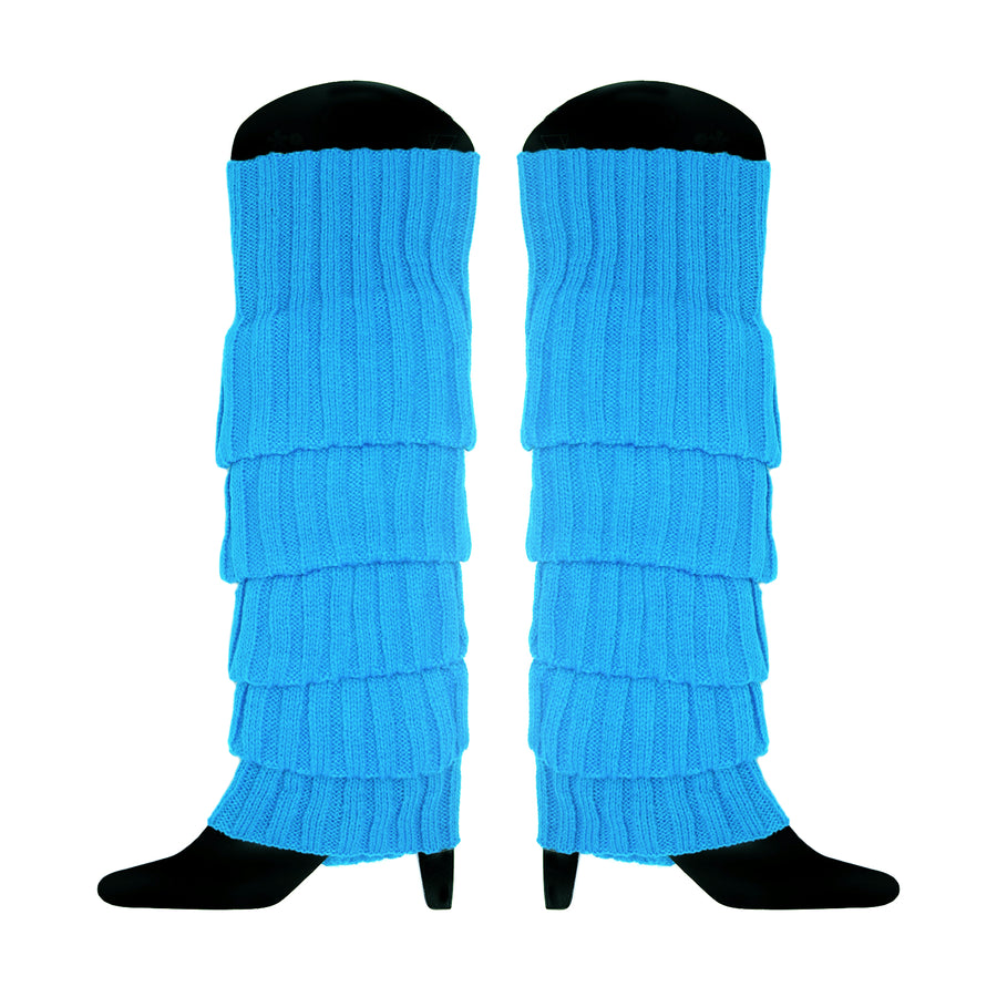 Blue Chunky Knit Leg Warmer