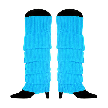 Light Blue Chunky Knit Leg Warmer