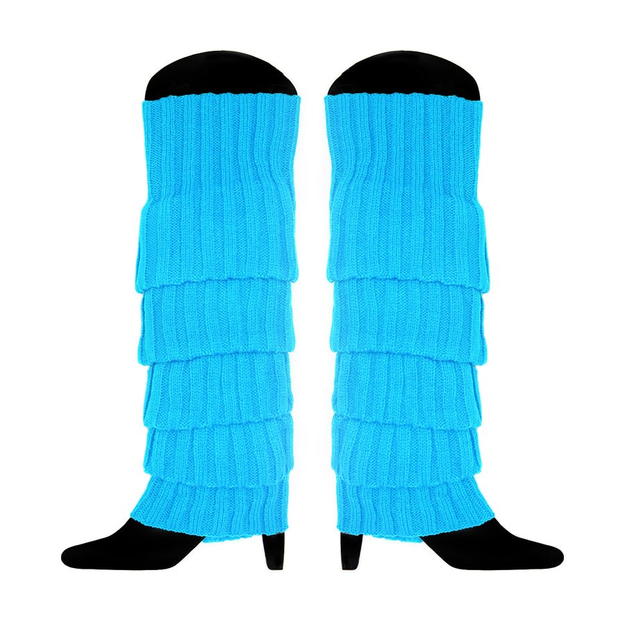 Light Blue Chunky Knit Leg Warmer
