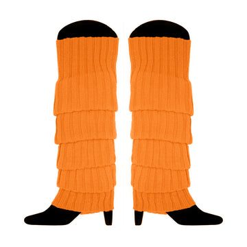 Orange Chunky Knit Leg Warmer