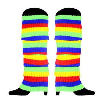 Fluro Rainbow Chunky Knit Leg Warmer