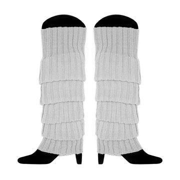 Light Grey Chunky Knit Leg Warmer