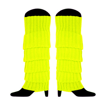 Fluro Yellow Chunky Knit Leg Warmer