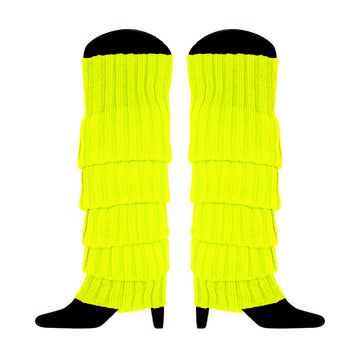 Fluro Yellow Chunky Knit Leg Warmer