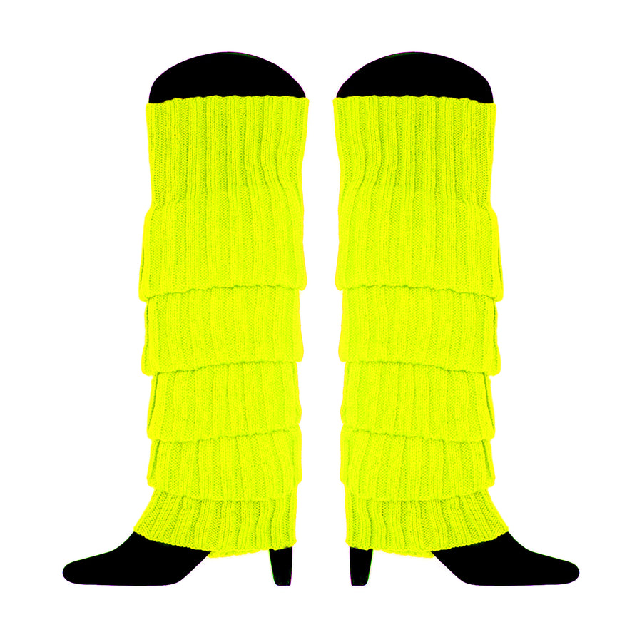Fluro Yellow Chunky Knit Leg Warmer