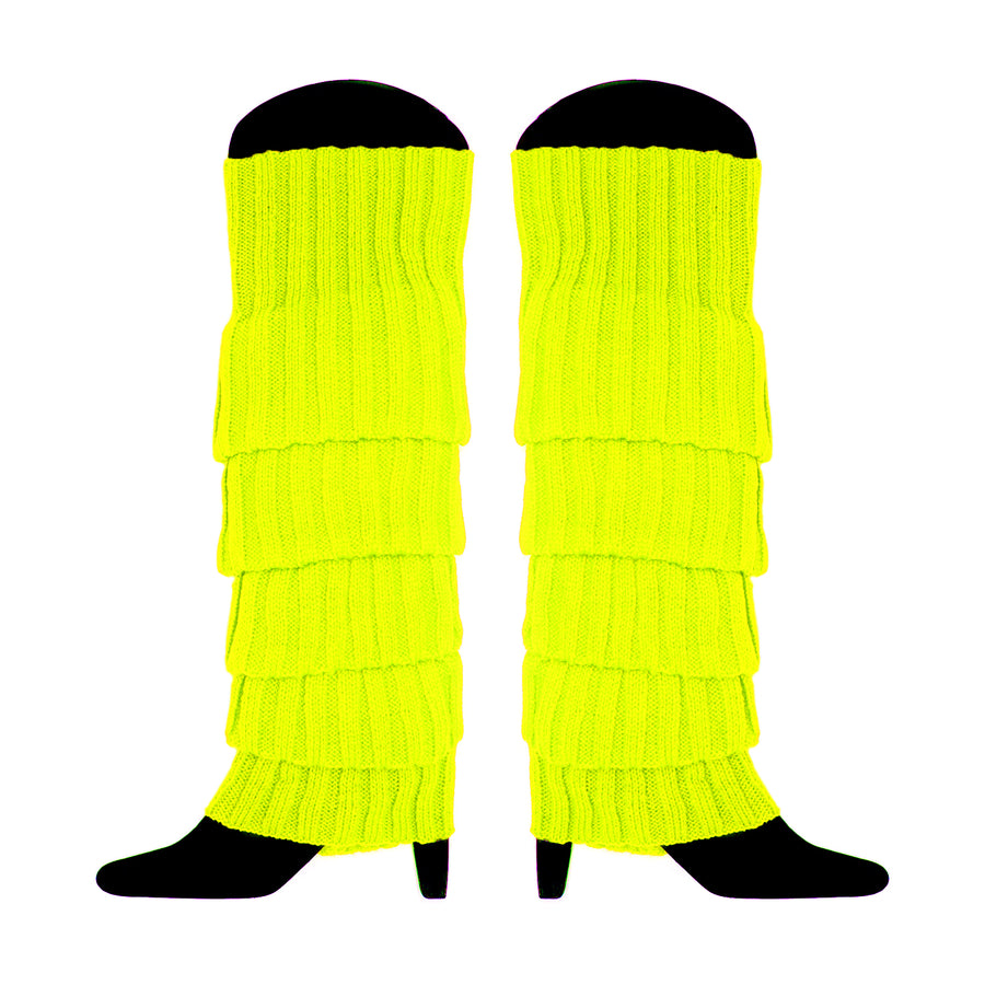 Fluro Yellow Chunky Knit Leg Warmer