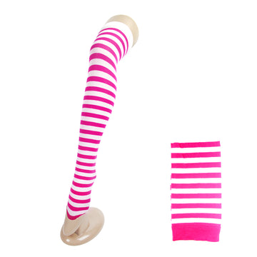 Over Knee Stockings (Hot Pink & White)