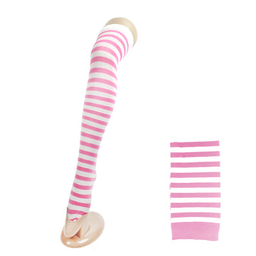 Over Knee Stockings (Light Pink & White)