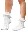 White Socks with Lace Trim