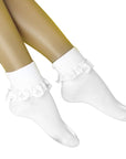 White Socks with Lace Trim