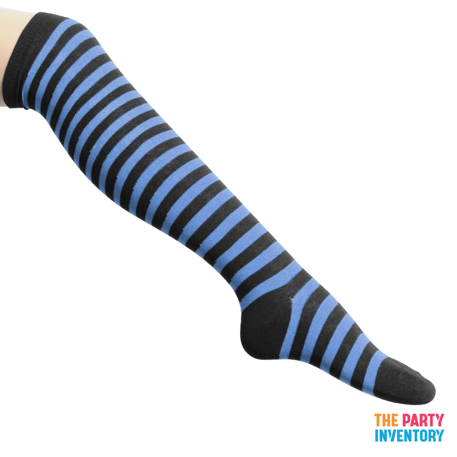 Long Over the Knee Socks (Black & Blue)
