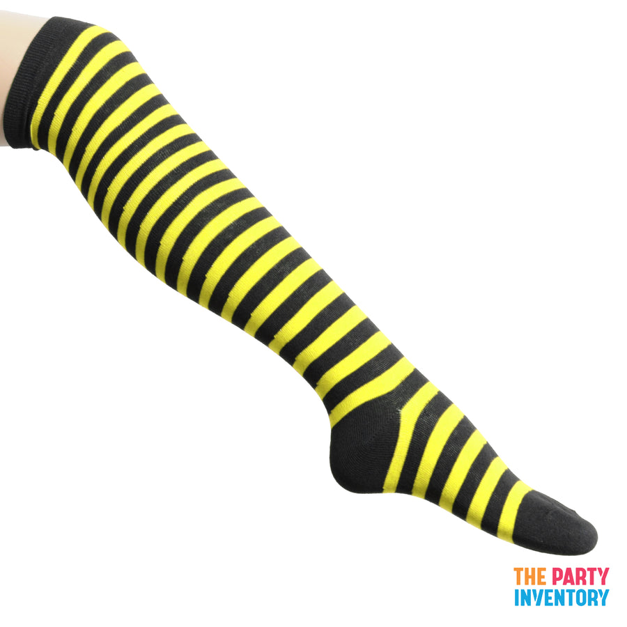 Long Over the Knee Socks (Black & Yellow)