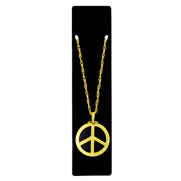 Big Gold Peace Sign Necklace