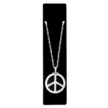 Big Silver Peace Sign Necklace