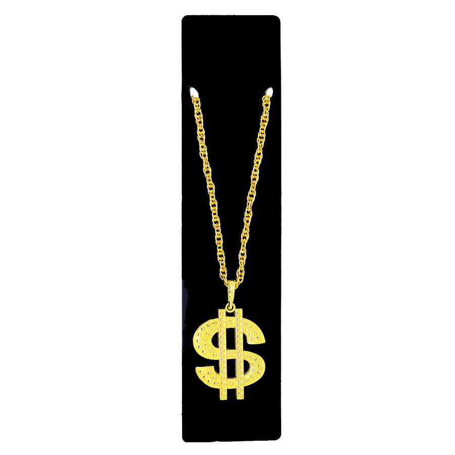 Big Gold Dollar Sign Necklace