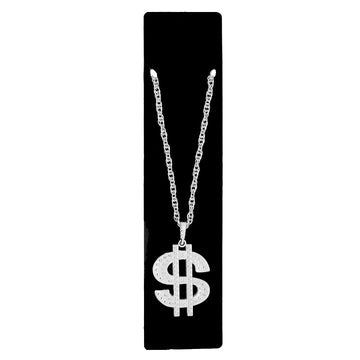 Big Silver Dollar Sign Necklace