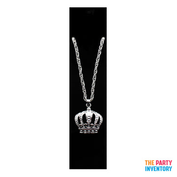 Big Silver Crown Necklace