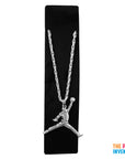 Big Silver Basketball Player Necklace