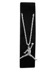 Big Silver Basketball Player Necklace