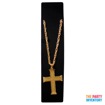 Big Plain Gold Cross Necklace