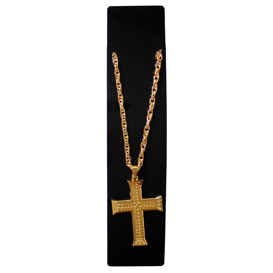 Big Plain Gold Cross Necklace