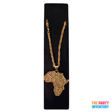 Big Gold Africa Map Necklace