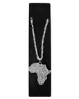 Big Silver Africa Map Necklace