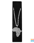 Big Silver Africa Map Necklace