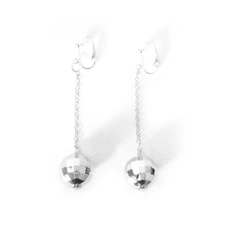 Disco Ball Dangling Earrings (Clip On)