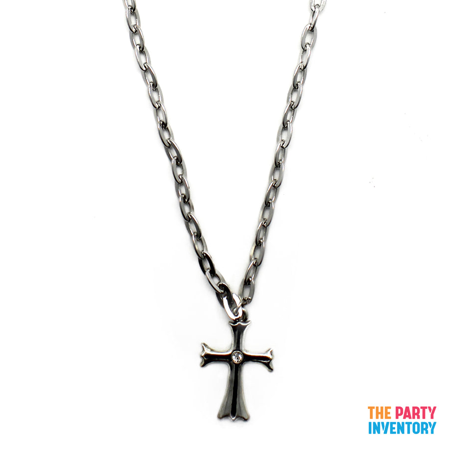 Madonna Cross Sign Necklace (Silver)