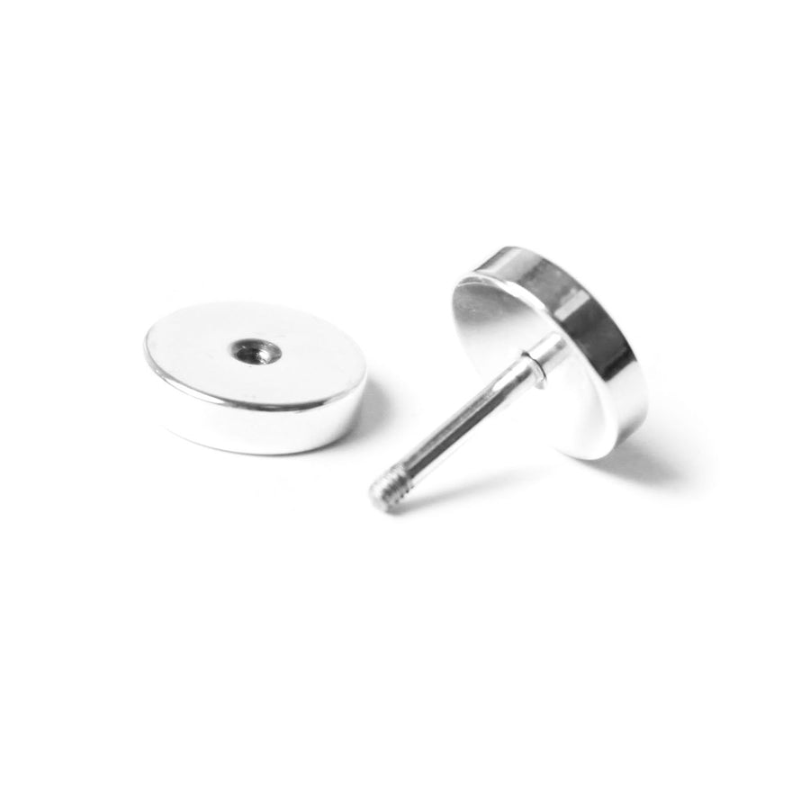 Silver Faux Stretcher Earrings (8mm)