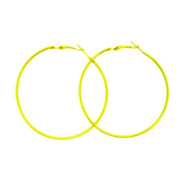 Yellow 80s Neon Hoop Earrings