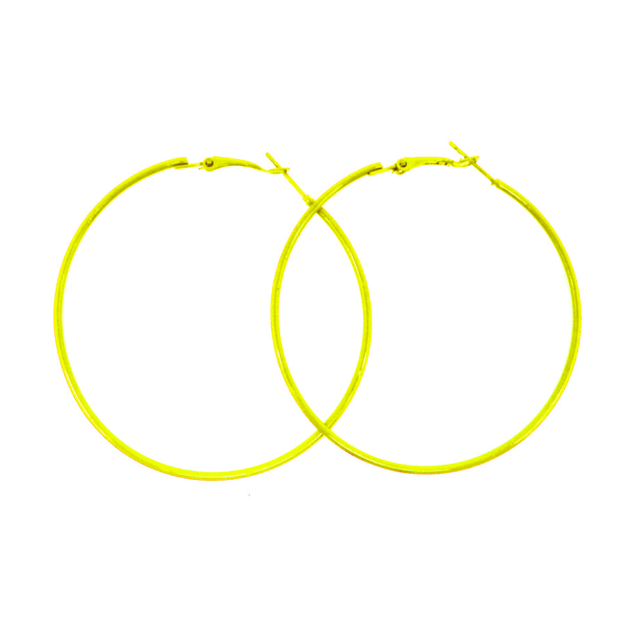 Yellow 80s Neon Hoop Earrings