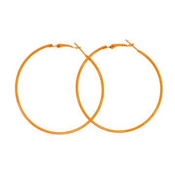 Orange 80s Neon Hoop Earrings