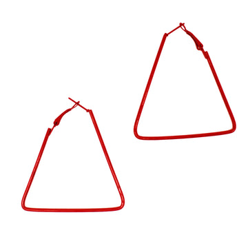 Red 80s Triangle Earrings
