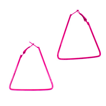 Pink 80s Neon Triangle Earrings
