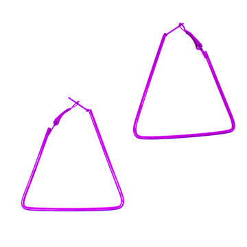 Purple 80s Neon Triangle Earrings